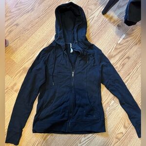 Black Hooded Zip-Up Jacket